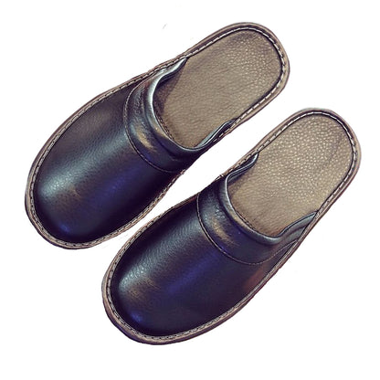 Groovywish Leather Flat Men Slippers Light Odorless Leisure Shoes