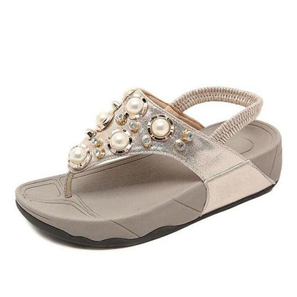 GRW Arch Support Sandals For Women Back Strap Soft Thong Rhinestone Bling Flip-flops Stylish Summer Season