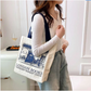 GroovyWish Tote Bag Reusable Canvas Print Shouder Bag For Women