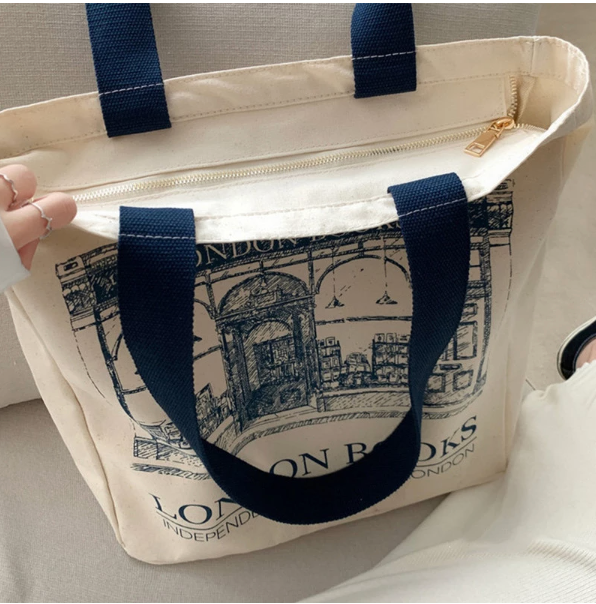 GroovyWish Tote Bag Reusable Canvas Print Shouder Bag For Women