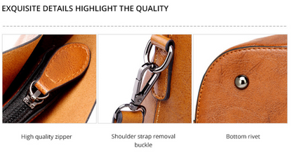 GroovyWish Tote Bag PU Leather WaterResistant High Quality Hardware Luxury Retro Hand Bag Shoulder Bag