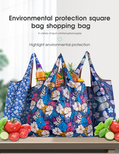 GroovyWish Tote Bag Big Size Thick Nylon Environmental Protection Reusable Polyeste Portable Shoulder Bag Foldable Shopping Bag For Women