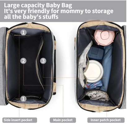 GroovyWish Diaper Bag Portable Crib Changing Table Sleeping Bag For Mommy