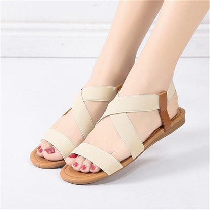 GRW Women Sandals Summer Beach Elastic Strap Anti-slip Soles