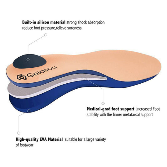 GEIASOU Orthopedic Insoles Soft Comfy Memory Foam Arch Support